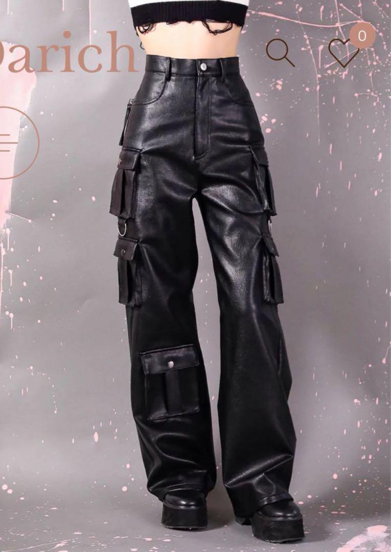 美品Darich ダーリッチ カーゴレザーストレートパンツ　M