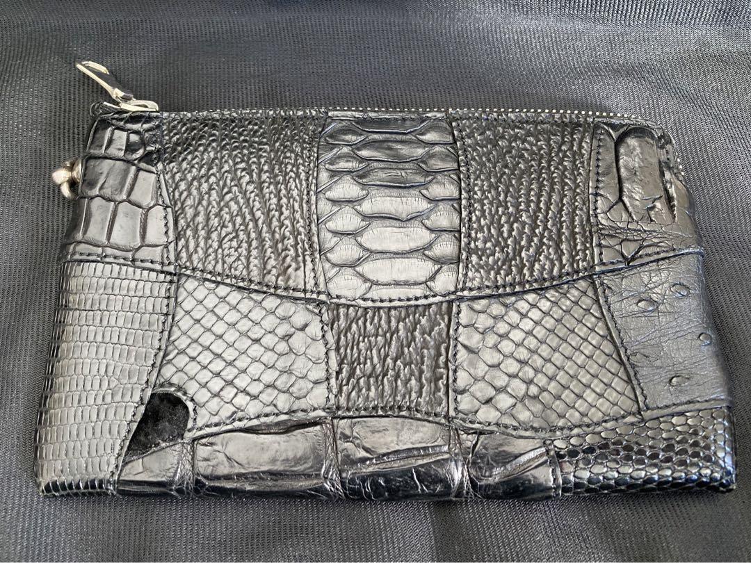 サトウミツオ　エキゾチックレザー　パッチワーク　財布