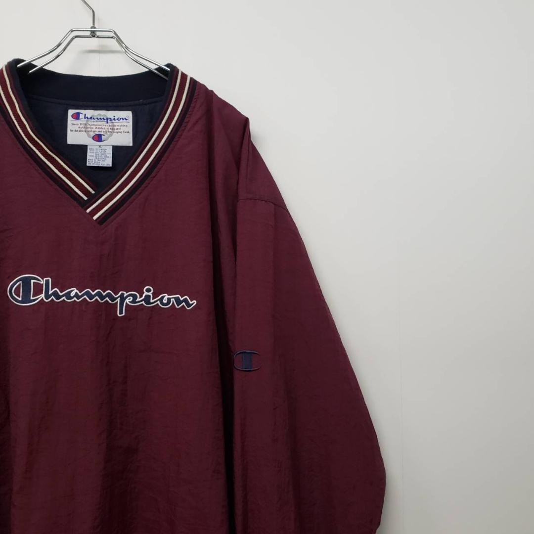 好評HOT 古着 90s チャンピオン 刺繍ロゴ プルオーバー ナイロンジャケット XL RsJMH-m79935449470 国産格安