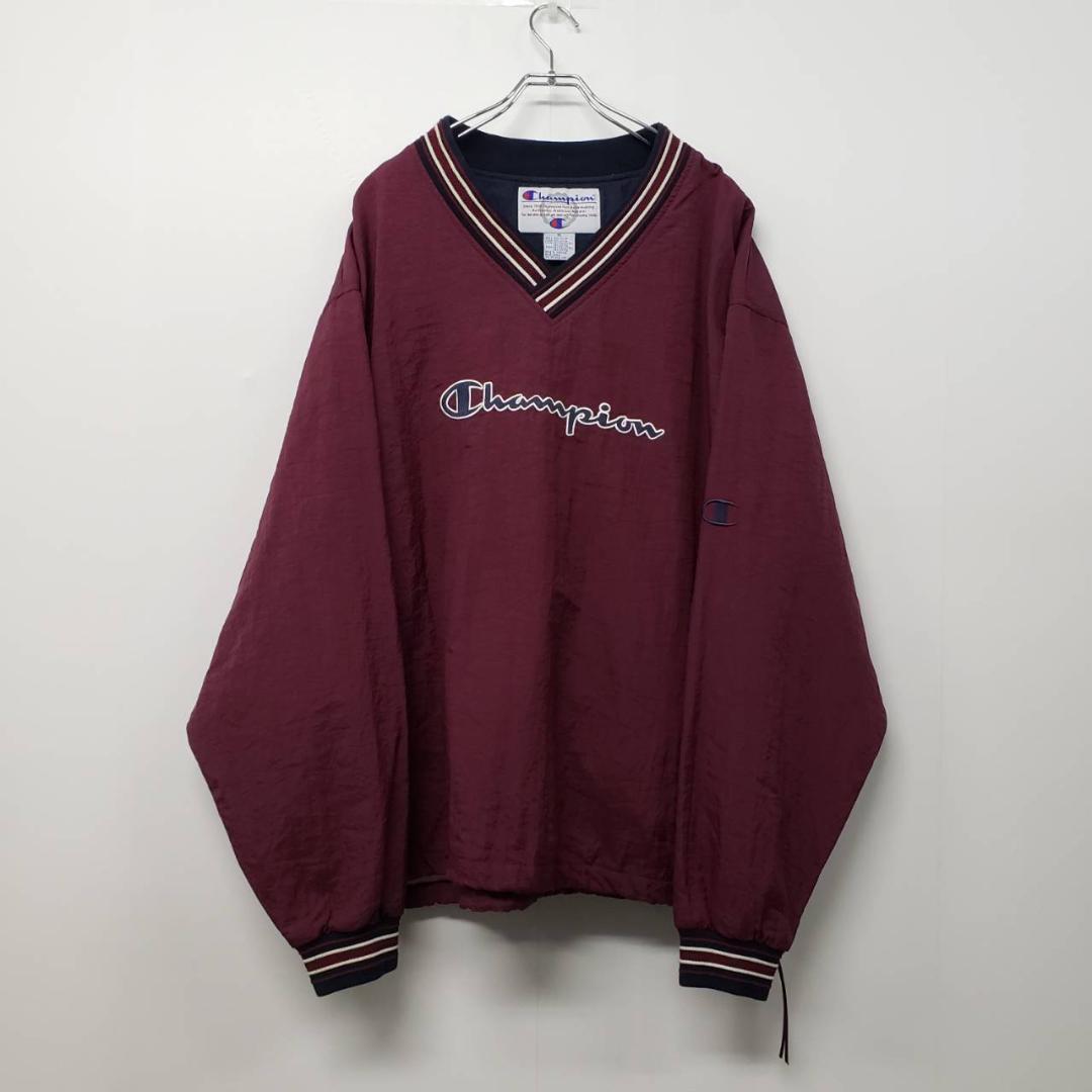好評HOT 古着 90s チャンピオン 刺繍ロゴ プルオーバー ナイロンジャケット XL RsJMH-m79935449470 国産格安
