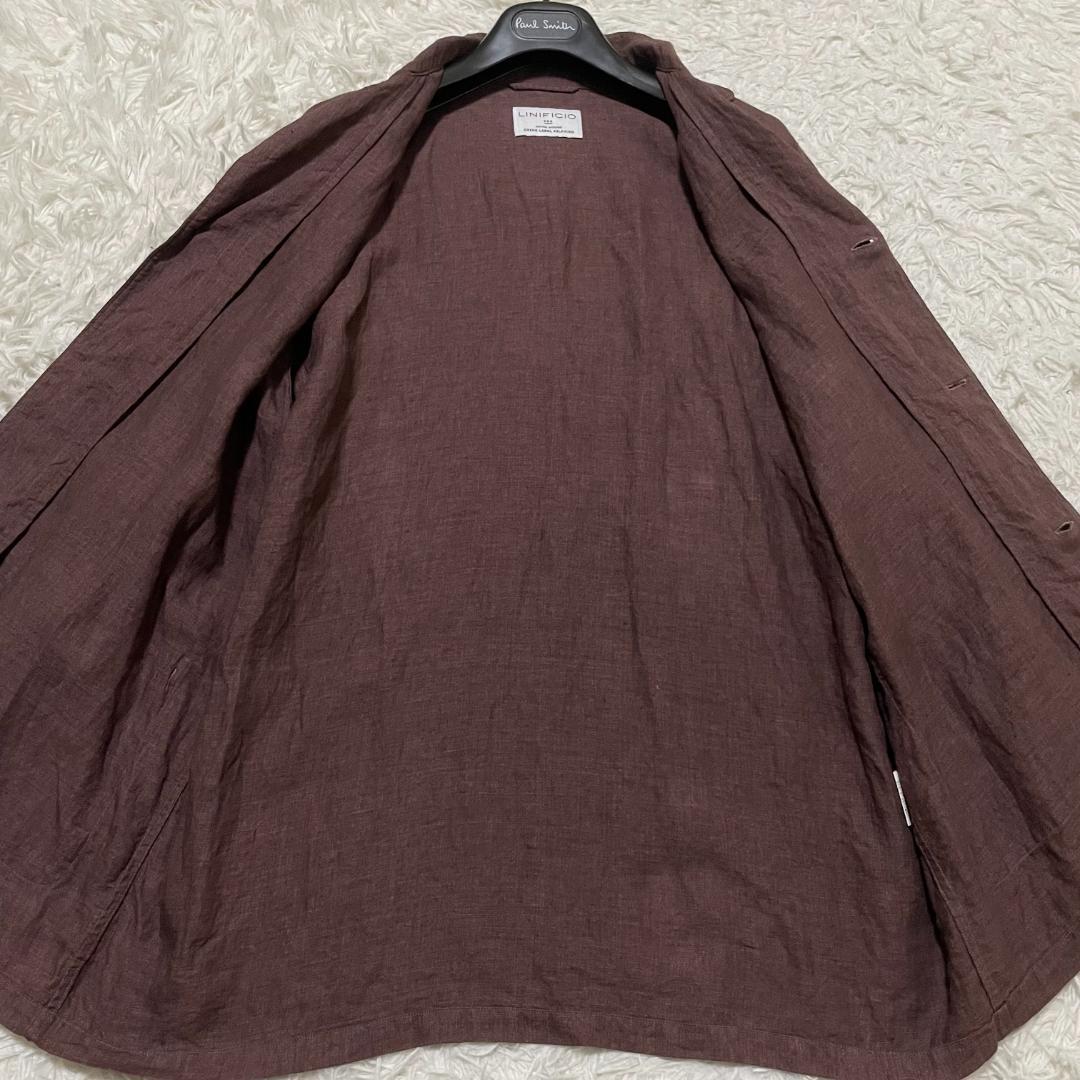 Linificio生地　ユナイテッドアローズ　リネンシャツジャケット　レッド系