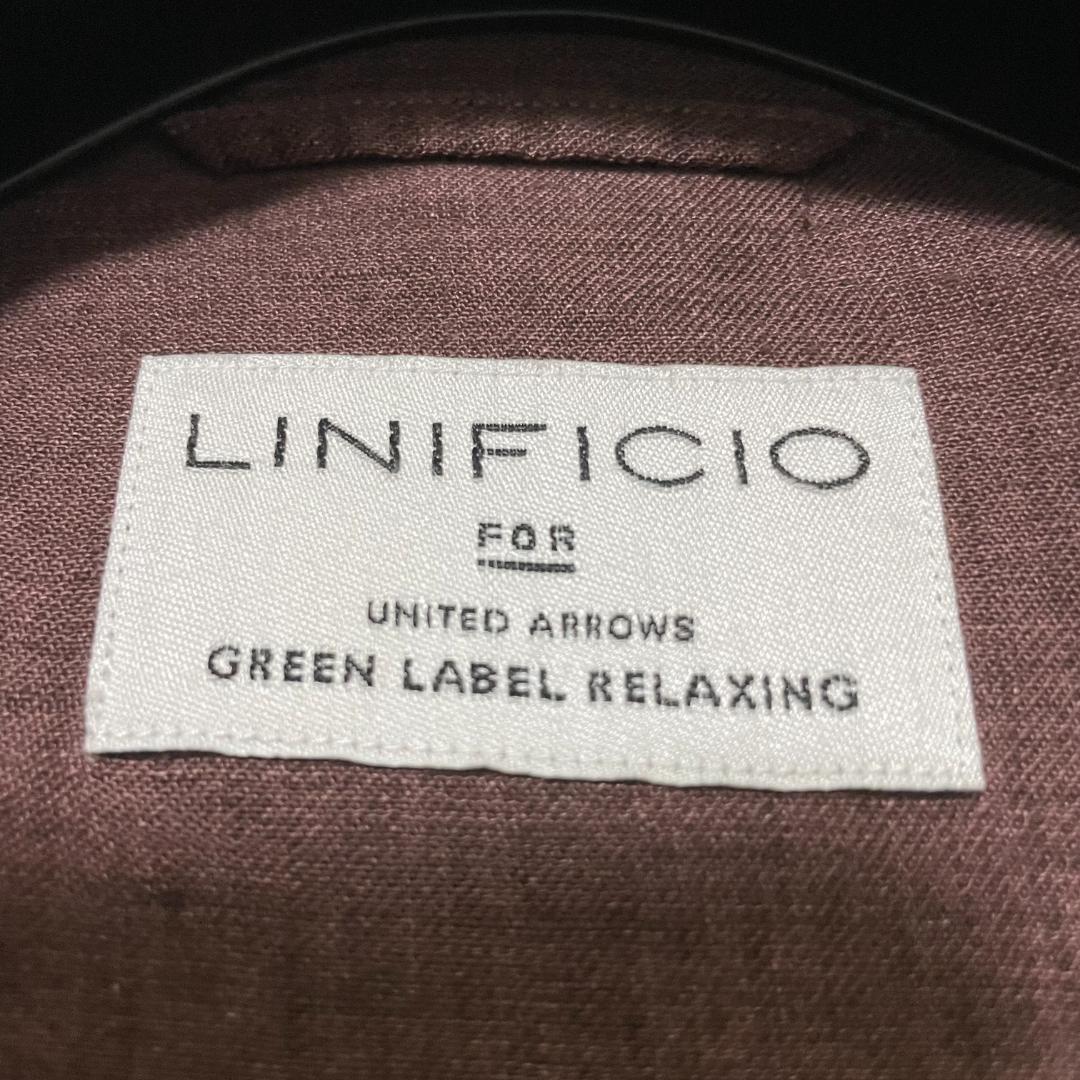 Linificio生地　ユナイテッドアローズ　リネンシャツジャケット　レッド系