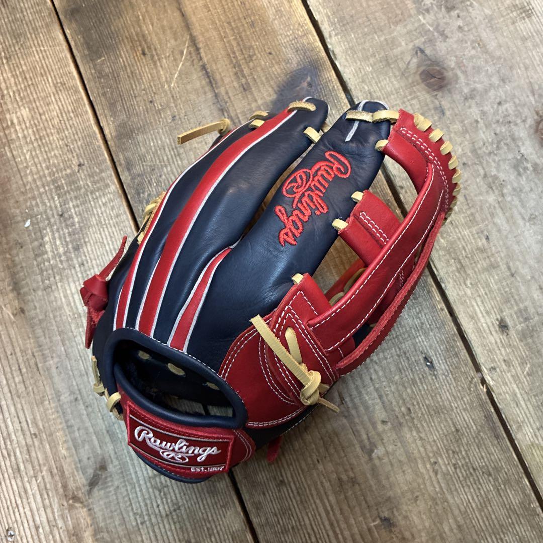Rawlings 軟式グローブ 黒と赤