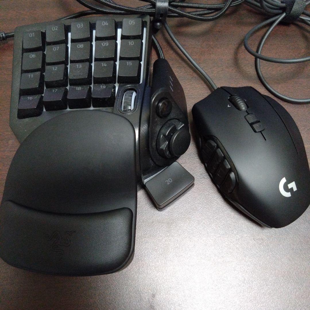 Logicool G600マウスとRazer Tartarus V2片手デバイス