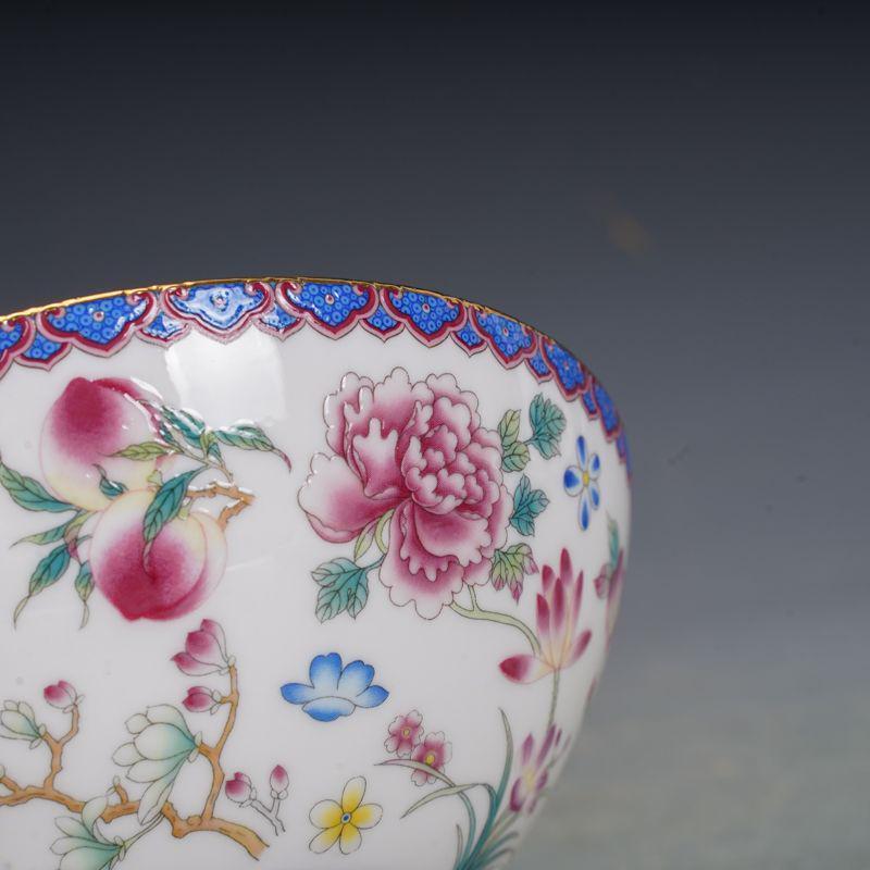 清乾隆磁器 琺瑯彩花碗 景徳鎮 陶磁器装飾品 - メルカリ