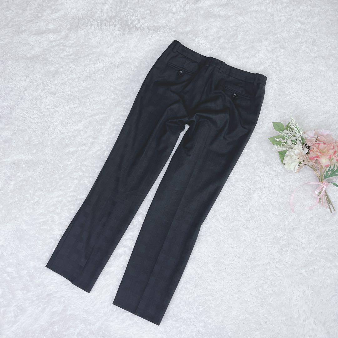 美品✨エヌライン パンツスーツ セットアップ シルク混 チェック ストレッチ