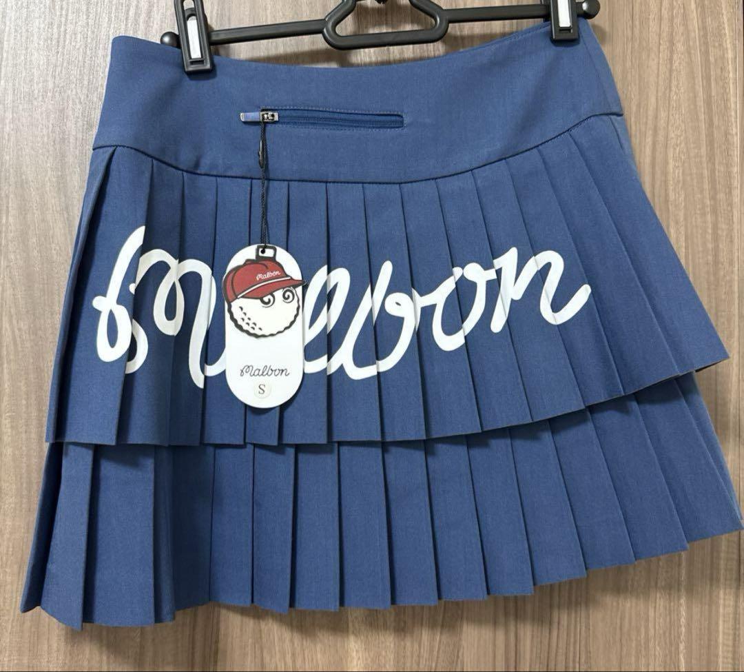 Malbon ネイビー プリーツミニスカート マルボン ゴルフウェア スカート