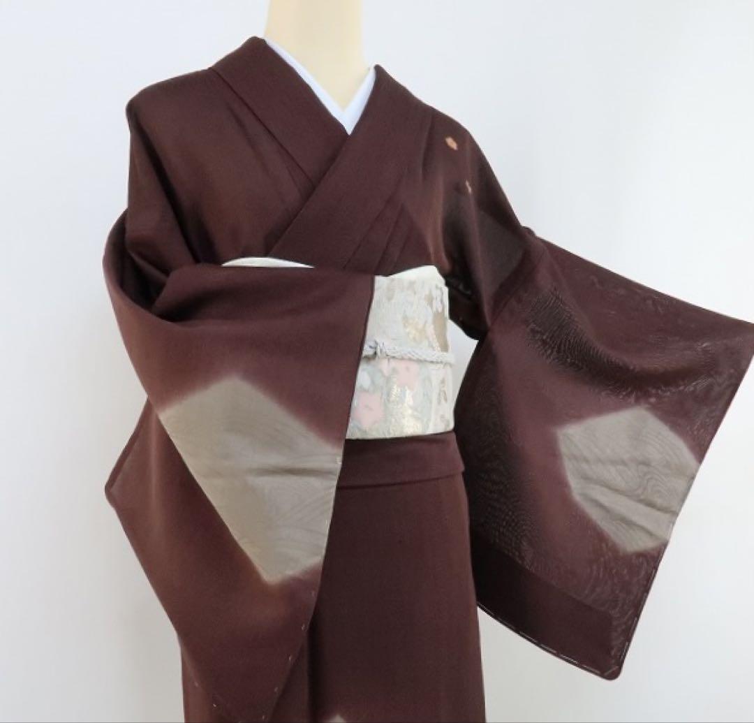 美品 洗える夏着物 誂えポリエステル 刺繍 薄物 訪問着 着物 A-652