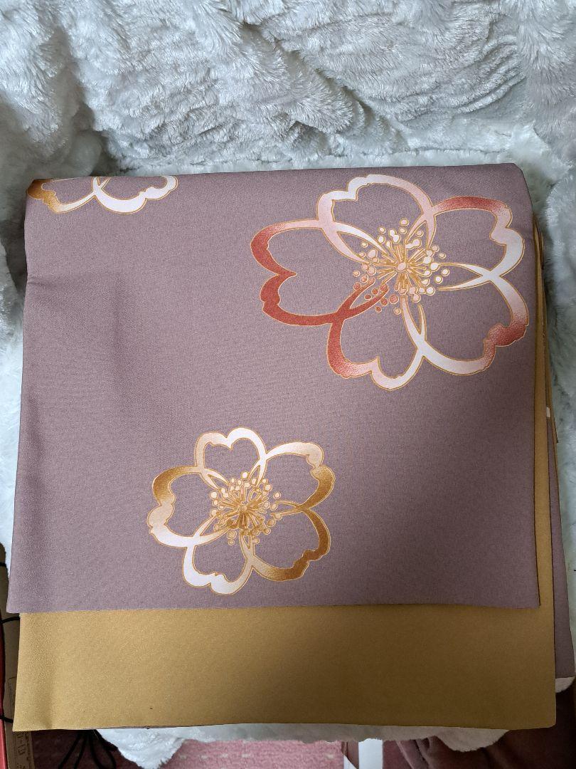 【美品、送料込】 名古屋帯　薄紫　桜柄　着物　帯　カジュアル