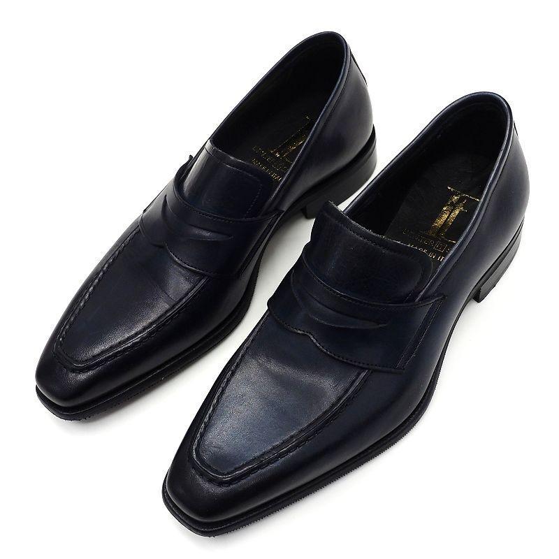 B06364 未使用品 BENTER ローファー 革靴：39 ネイビー