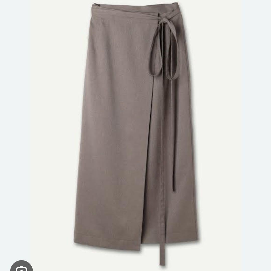 louren linen like wrap skirtスカート
