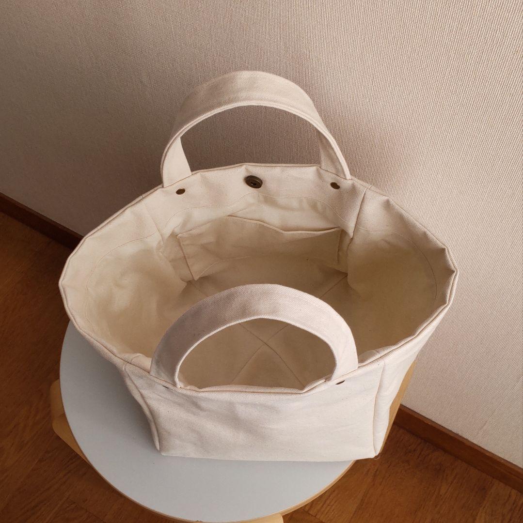 キューブトートバッグ　帆布　きなり トートバッグ