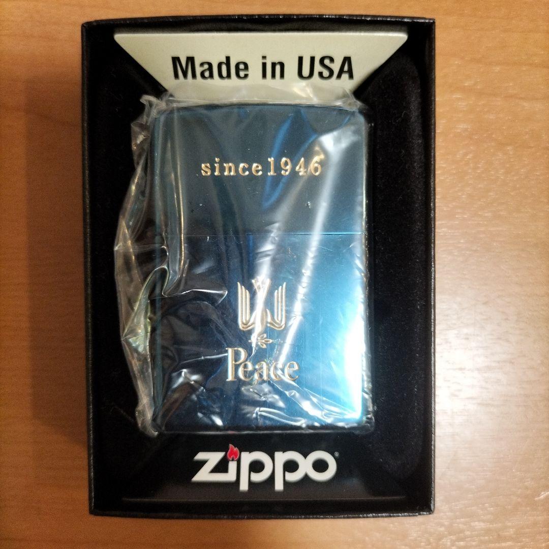 zippo ピース ブルーチタン ライター 限定品 1946 新品 未使用品