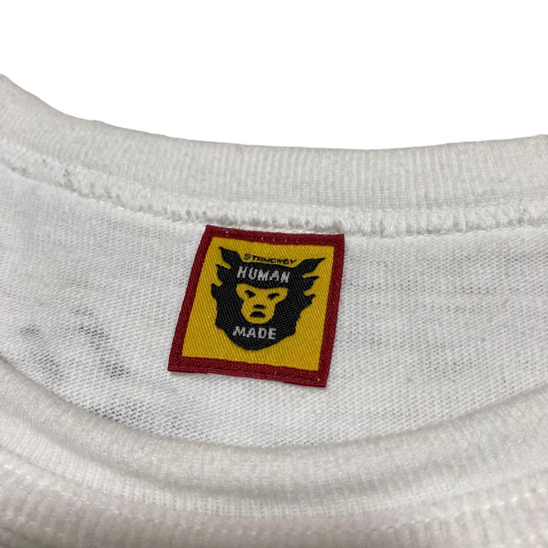 ヒューマンメイド Tシャツ フェイスロゴ 稀少 ホワイト 古着 XL