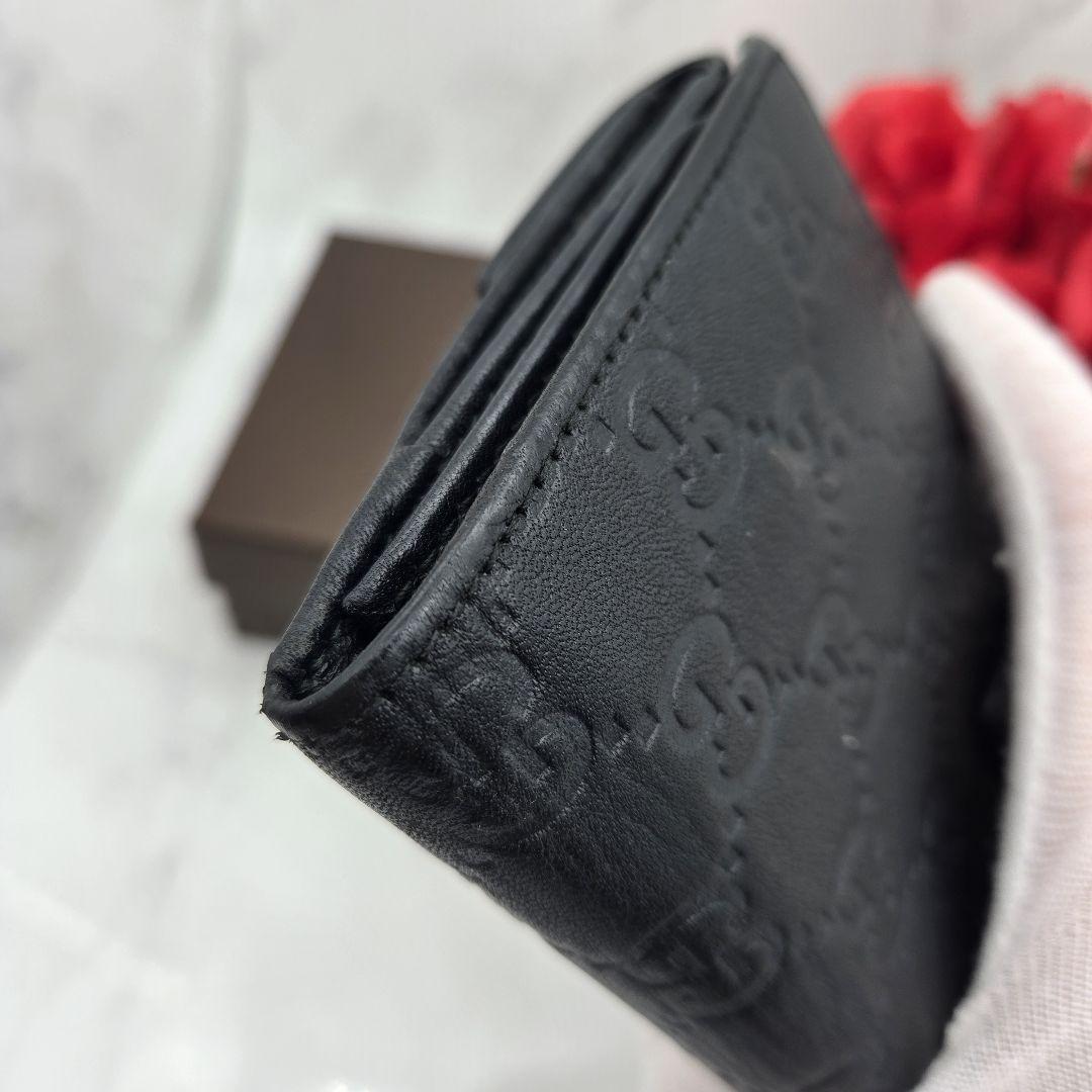 【希少】 GUCCI グッチ シマ 長財布 財布 GG 金具 レザー ブラック