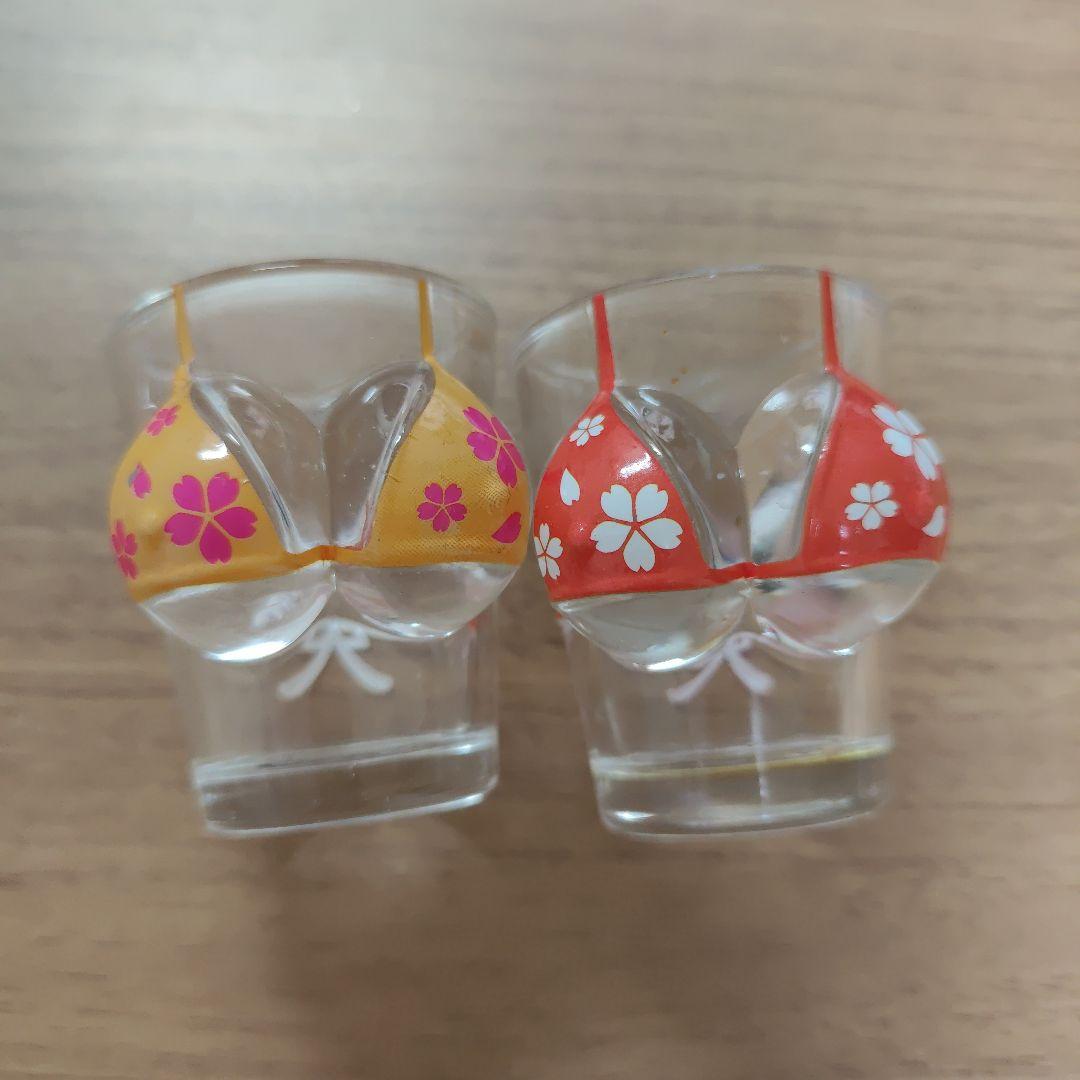 ビキニ型ショットグラス オレンジと黄色 2個セット