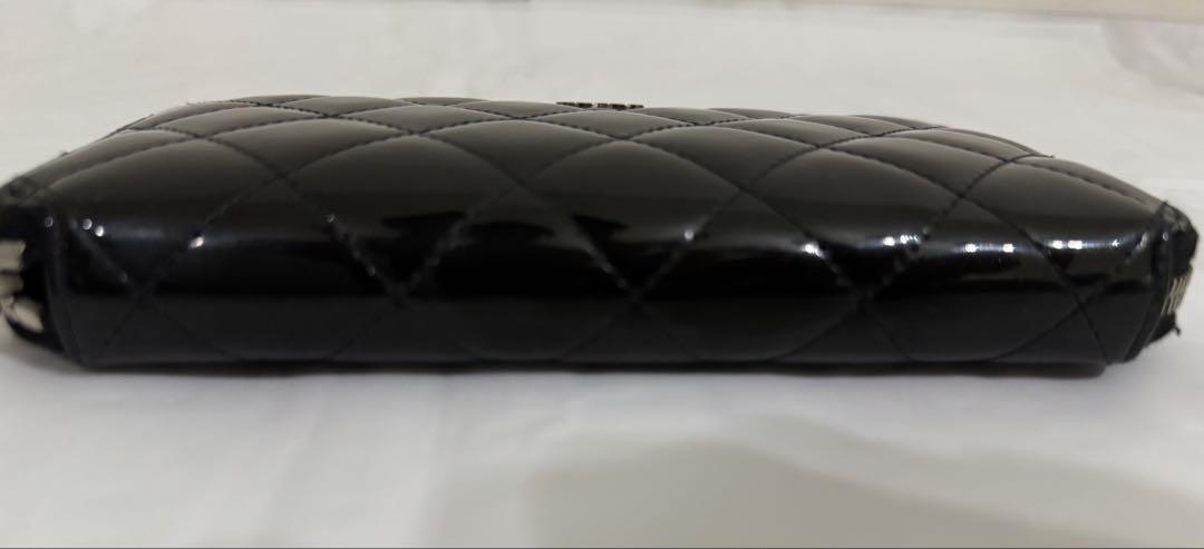 【正規品】 CHANEL 長財布 ココマーク エナメル ラウンドジップ