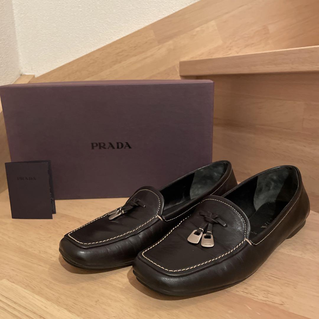 PRADA 金具付きローファー ゴム底 ブラック 361/2 23.5cm