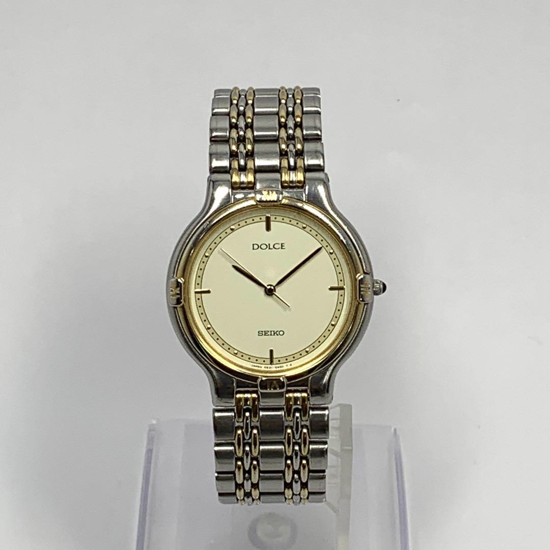 稼働品 SEIKO メンズ 腕時計 セイコードルチェ クオーツ式 ゴールド 美品