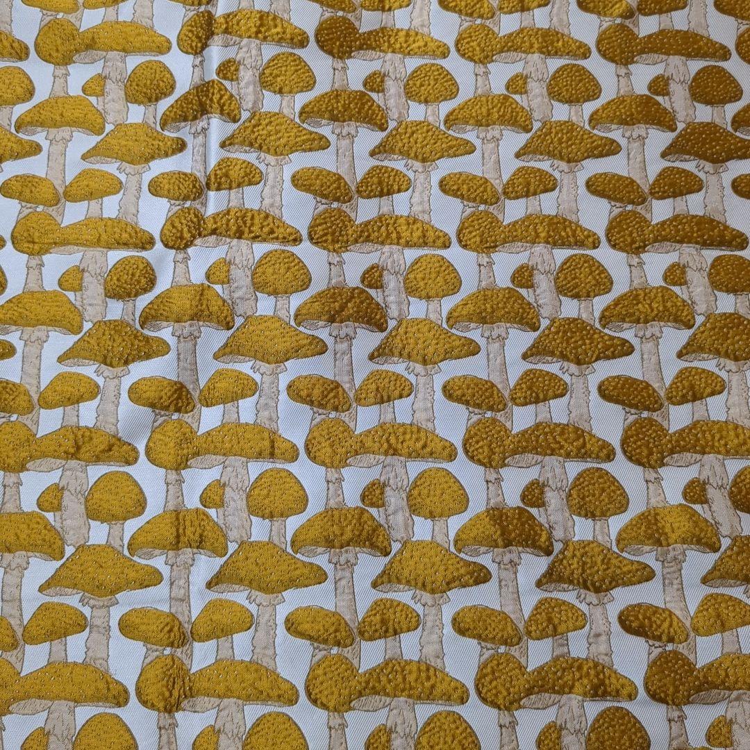 きのこ 生地 厚手 レトロ風 ジャガード 黄 布 50×150cm - メルカリ
