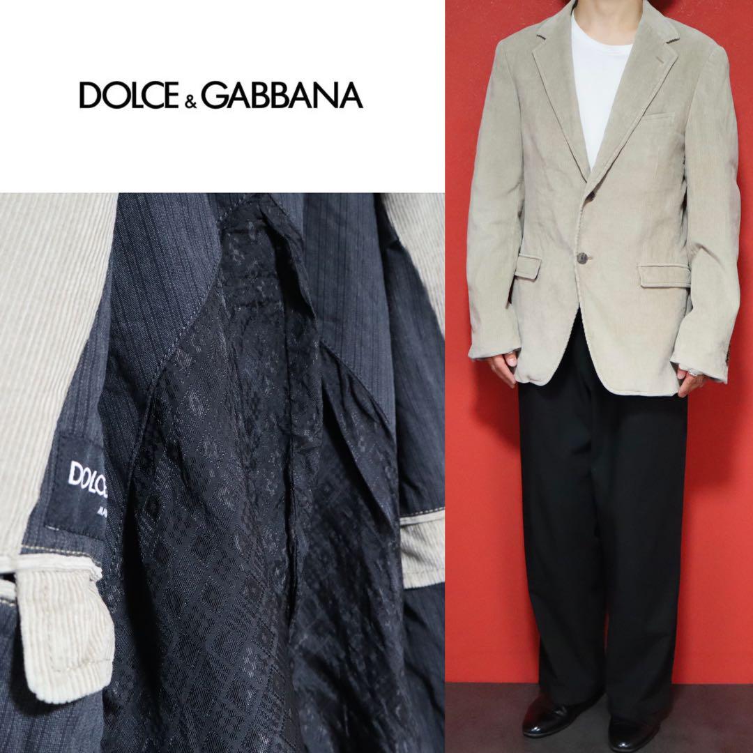 DOLCE&GABBANA 裏地ポケットデザイン コーデュロイ テーラードJKT