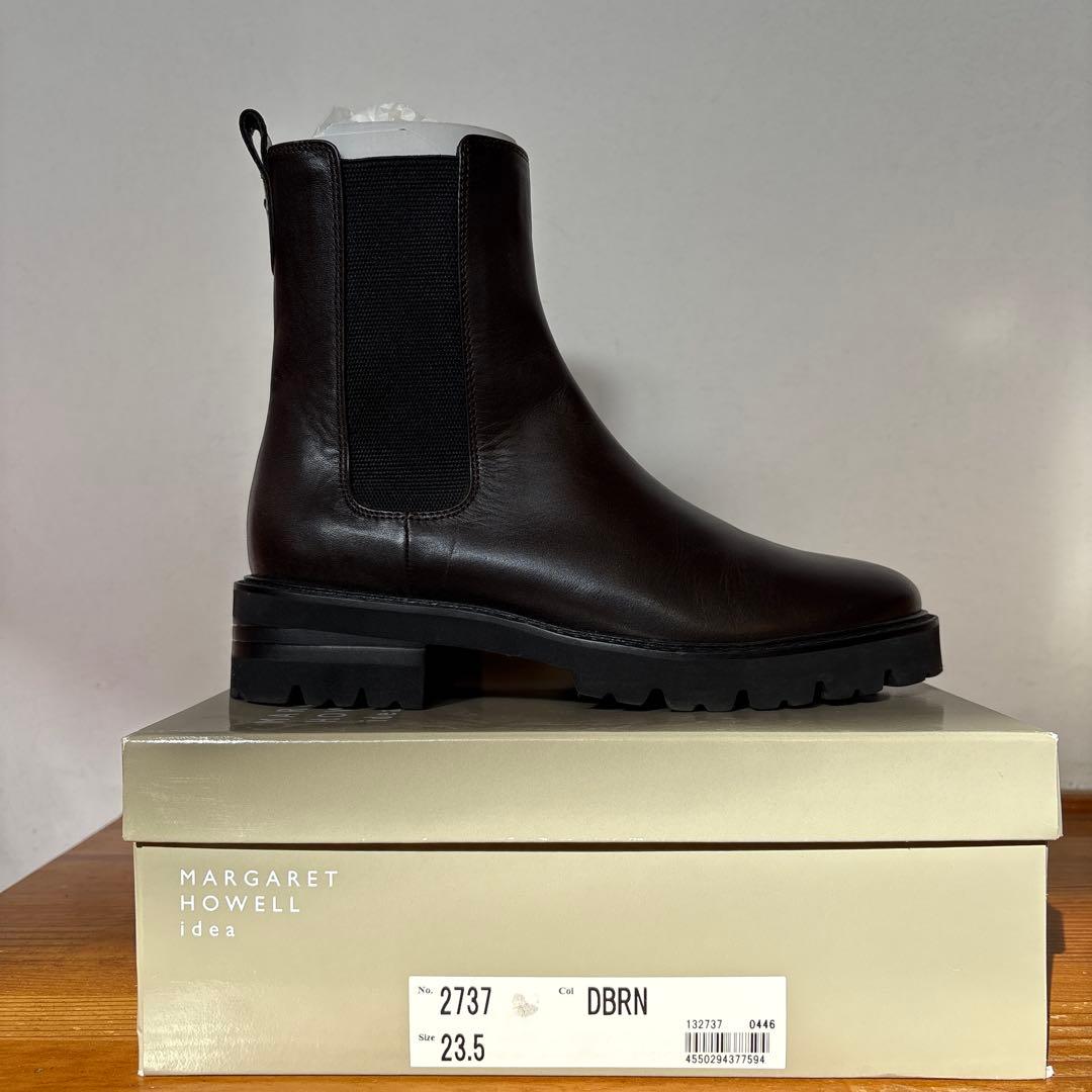 日本製 本革 マーガレットハウエル サイドゴアショートブーツ 23.5cm 日本製 本革 マーガレットハウエル サイドゴアショートブーツ 23.5cm