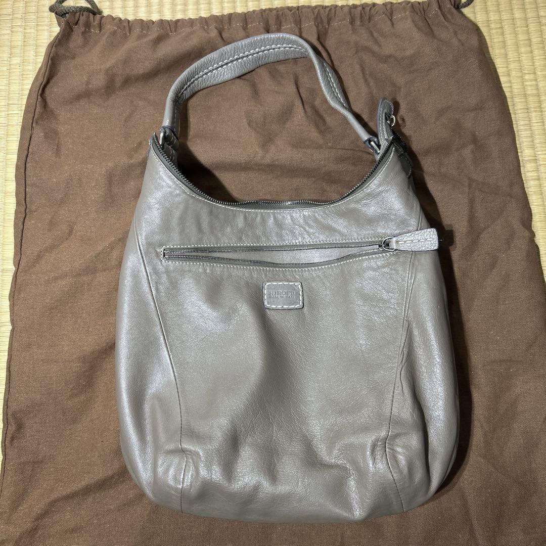 HIROFU ヒロフ　ショルダーバッグ　本革　ステッチ　訳あり