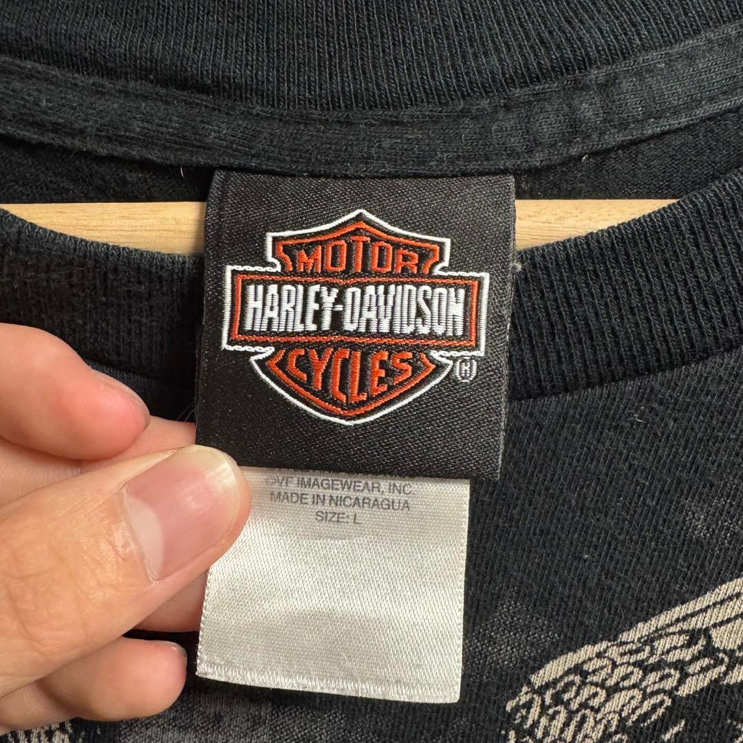 HARLEY-DAVIDSON ブラック イーグルプリントTシャツ L USA HARLEY-DAVIDSON ブラック イーグルプリントTシャツ L USA