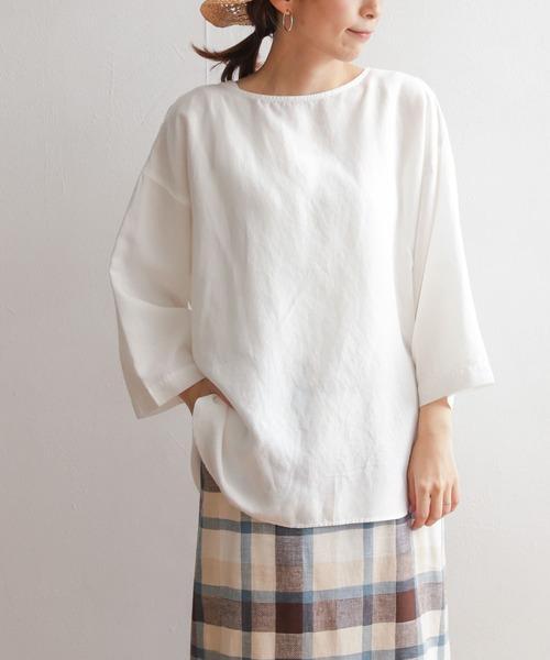 極美品✨　オフホワイト❤️　麻　ドアーズ　テンセルリネンプルオーバーシャツ