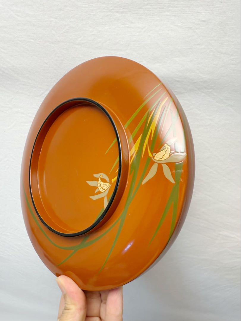 美品 茶道具 木製古代朱塗 蘭蒔絵 多用鉢 菓子鉢 天麩羅 どんぶり等 5客揃 美品 茶道具 木製古代朱塗 蘭蒔絵 多用鉢 菓子鉢 天麩羅 どんぶり等