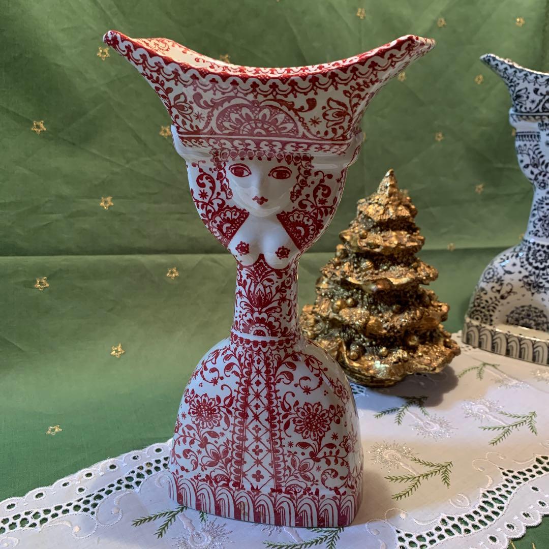 デンマーク製 陶器置物の大型のニモール窯の でユニークなキャンドルスタンド