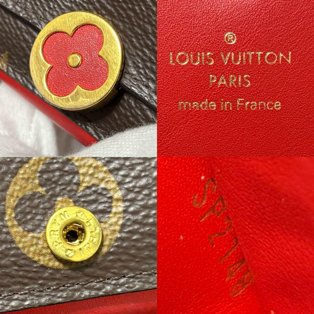 q17　フロール　モノグラム　コクリコ　二つ折り財布　ルイヴィトン