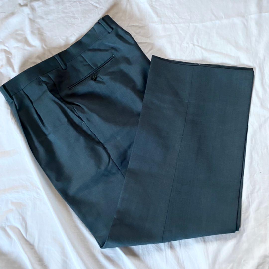 1740円 チープ 90s~ ヴィンテージ レトロ 古着 ツータックスラックスパンツ ドレッシー 黒 1740円 チープ 90s~ ヴィンテージ レトロ 古着 ツータックスラックスパンツ ドレッシー 黒