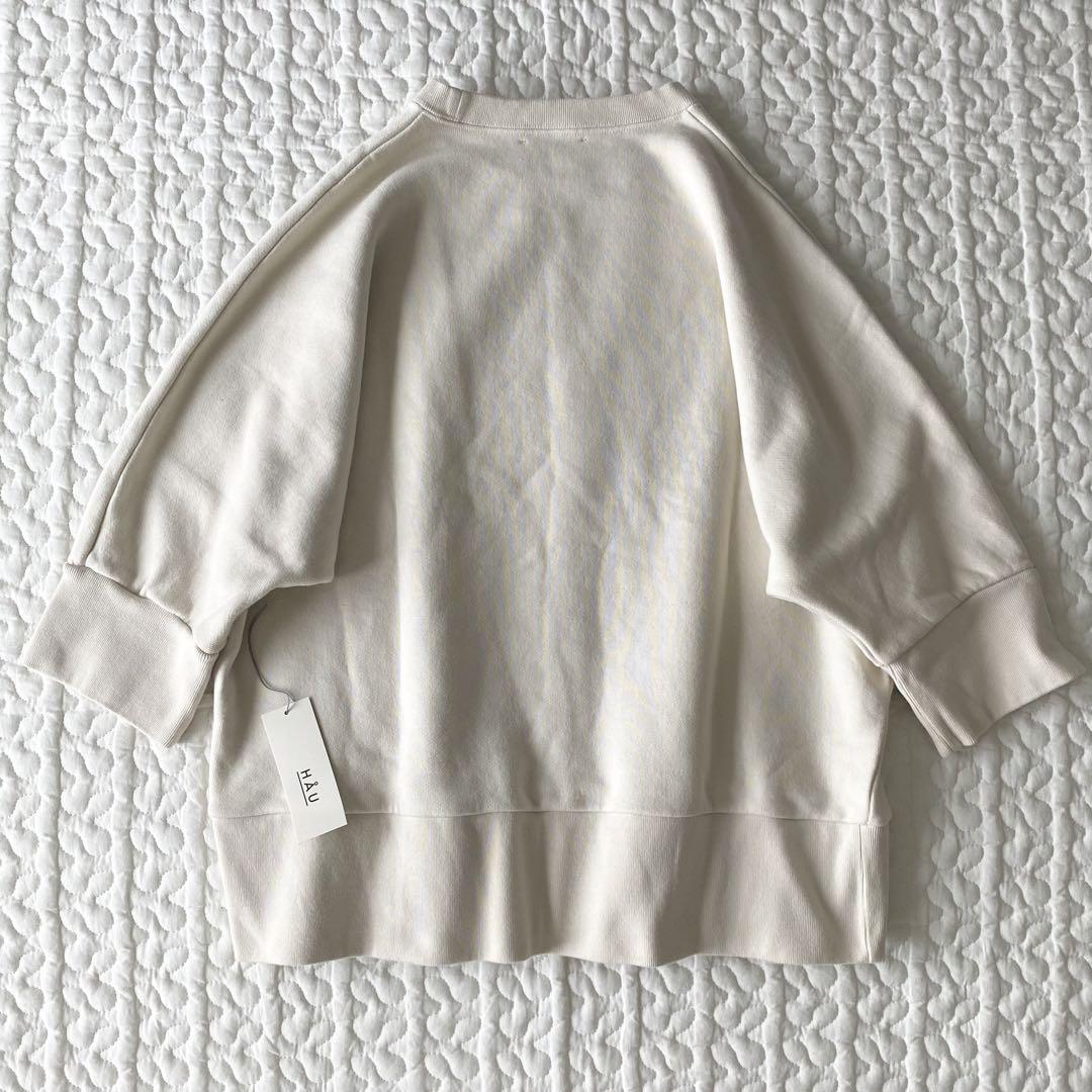 専用★ HAU tops comfort 6分袖スウェット　アイボリー 新品 HAU tops comfort 6分袖スウェット アイボリー