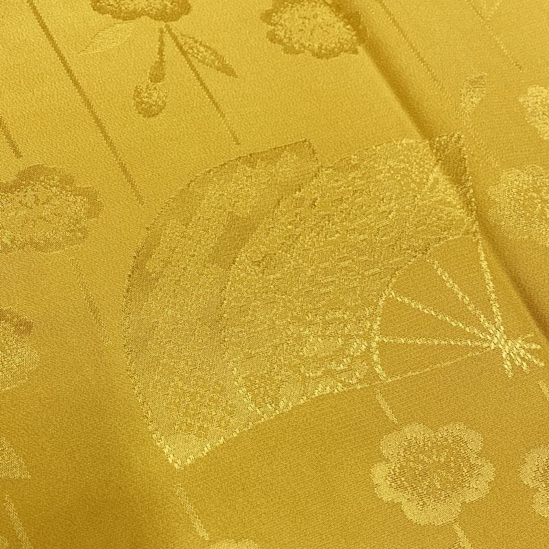 510u23☆振袖用長襦袢 桜 扇 /裄67袖丈100/刺繍半衿付☆美品 510u23☆振袖用長襦袢 桜 扇 /裄67袖丈100/刺繍半衿付☆美品