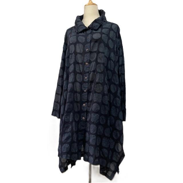 萌 モユル センソユニコ ドット シャツ チュニック ロングシャツ ワンピース