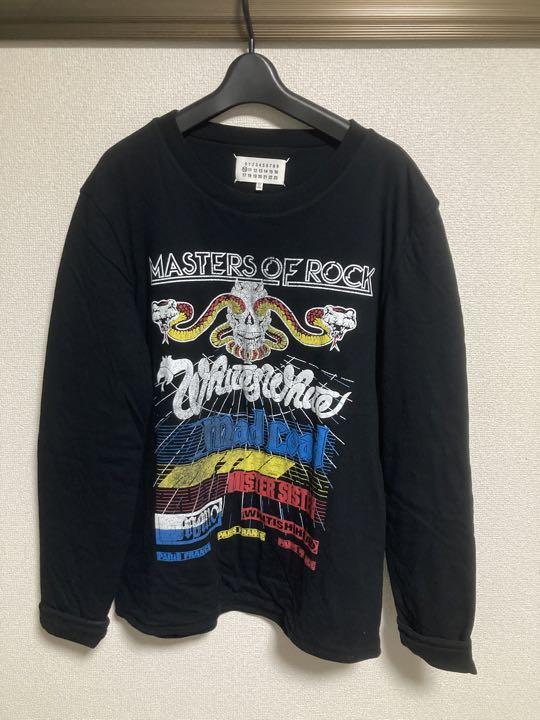 2012 Martin Margiela リメイクプリントスウェット黒46 M
