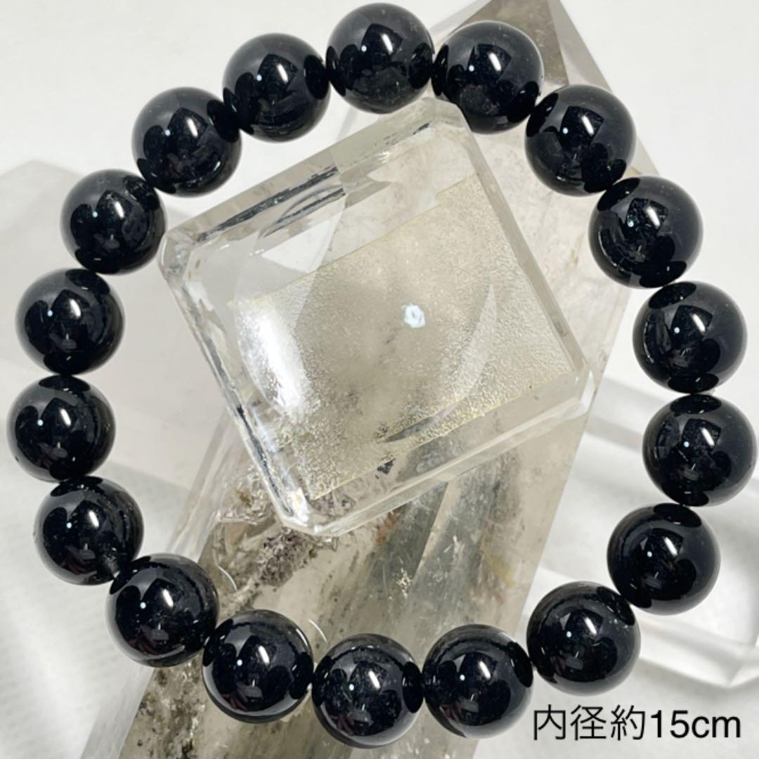 ブラックルチル パワーストーンブレスレット 内径約15cm セール専門店