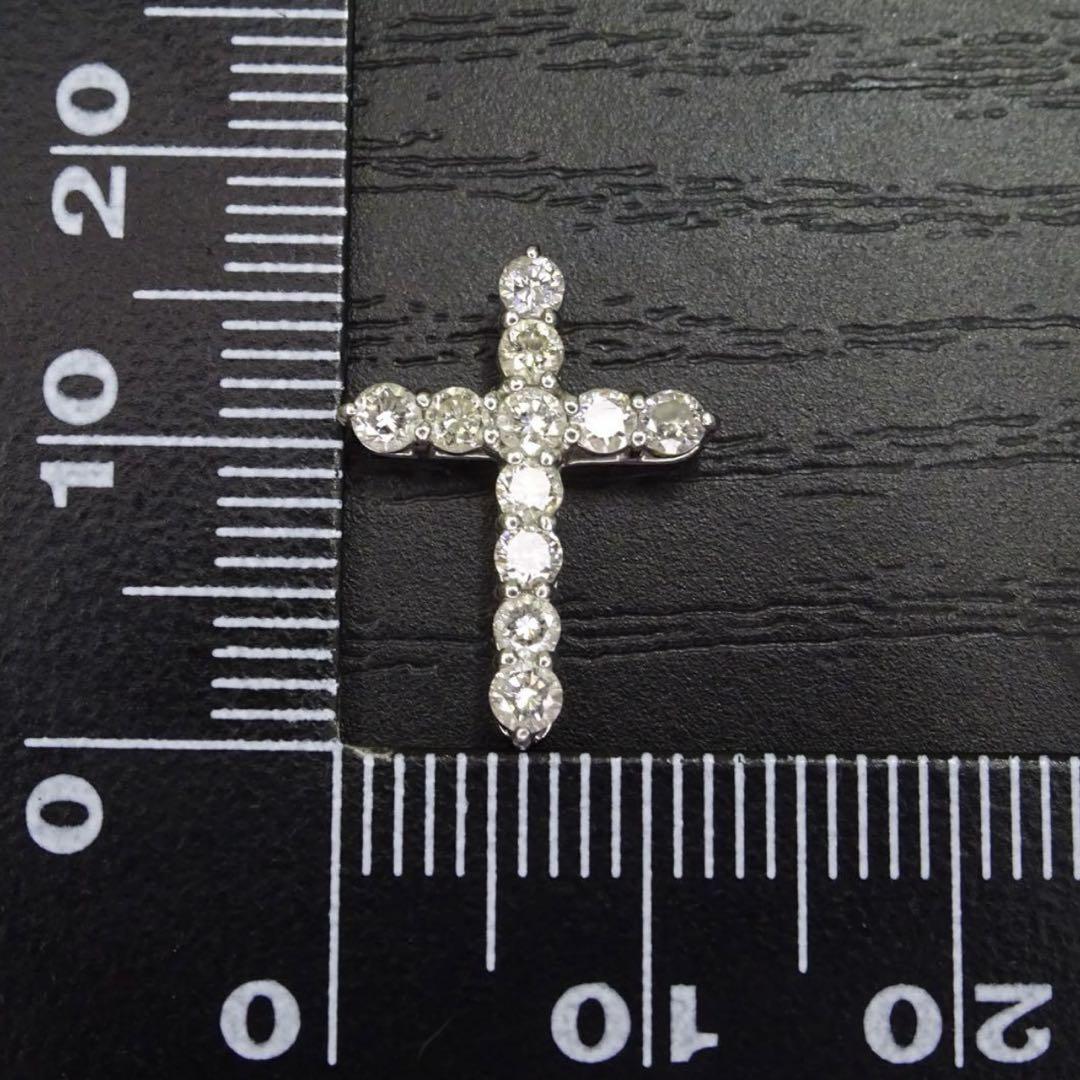 プラチナ pt900 天然ダイヤモンド0.50ct クロス ネックレストップのみ