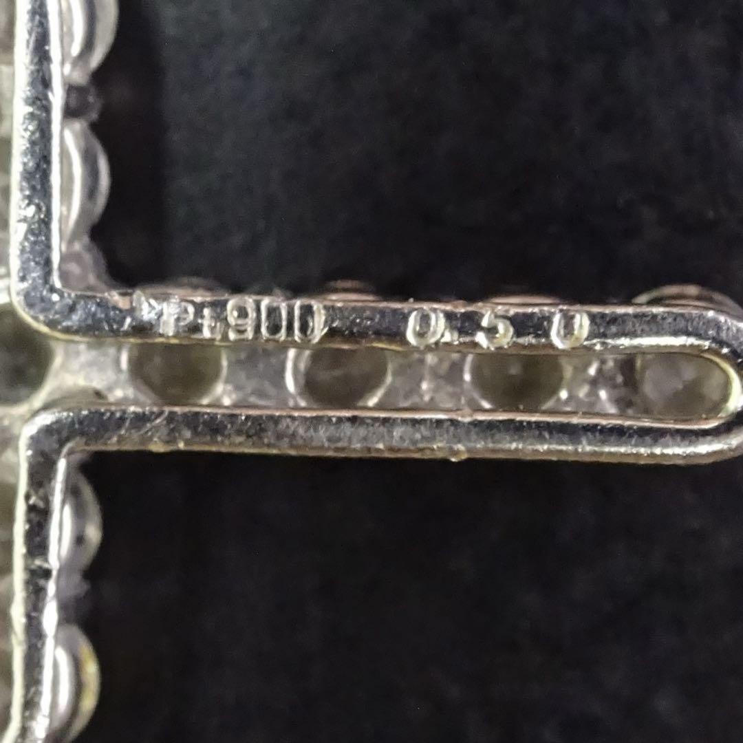 プラチナ pt900 天然ダイヤモンド0.50ct クロス ネックレストップのみ