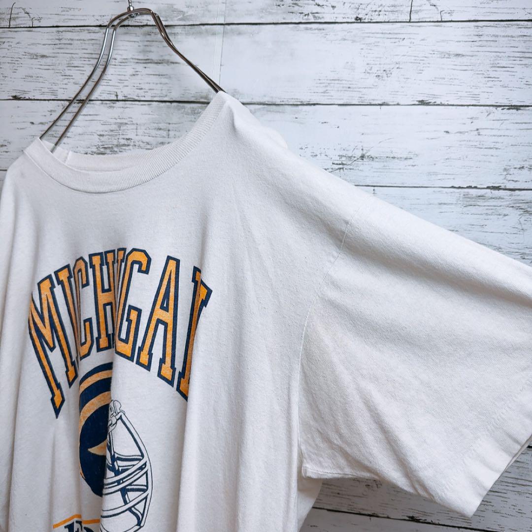 【 USA製】90'sヴィンテージミシガン大学カレッジアートフットボールTシャツ