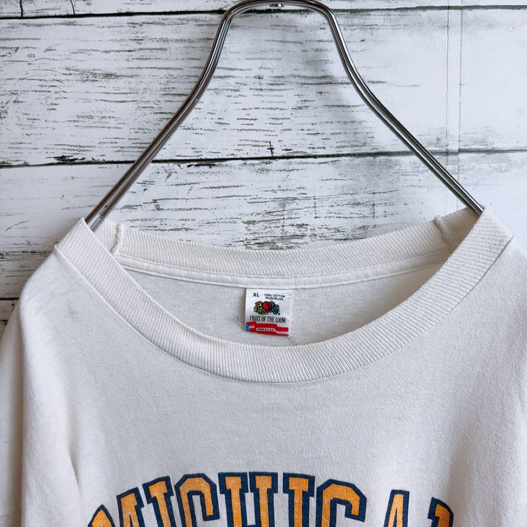 【 USA製】90'sヴィンテージミシガン大学カレッジアートフットボールTシャツ