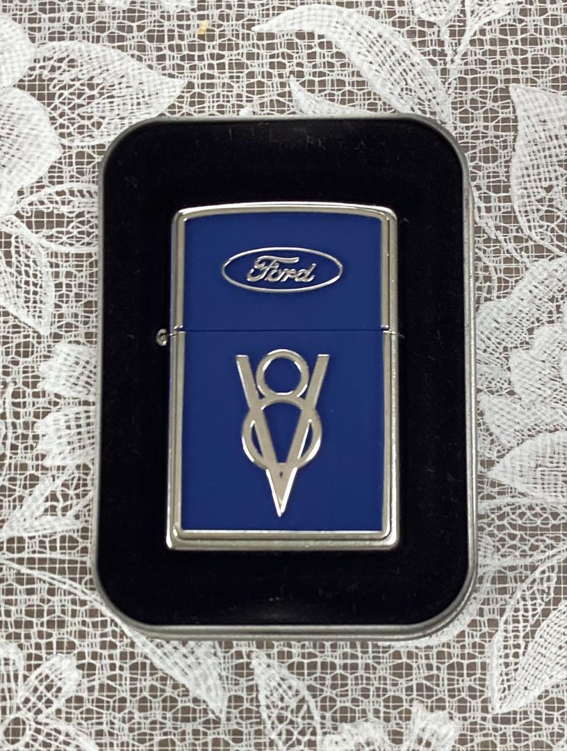 Ford Zippoライター 青　Zippo純正携帯オイル入れ付き