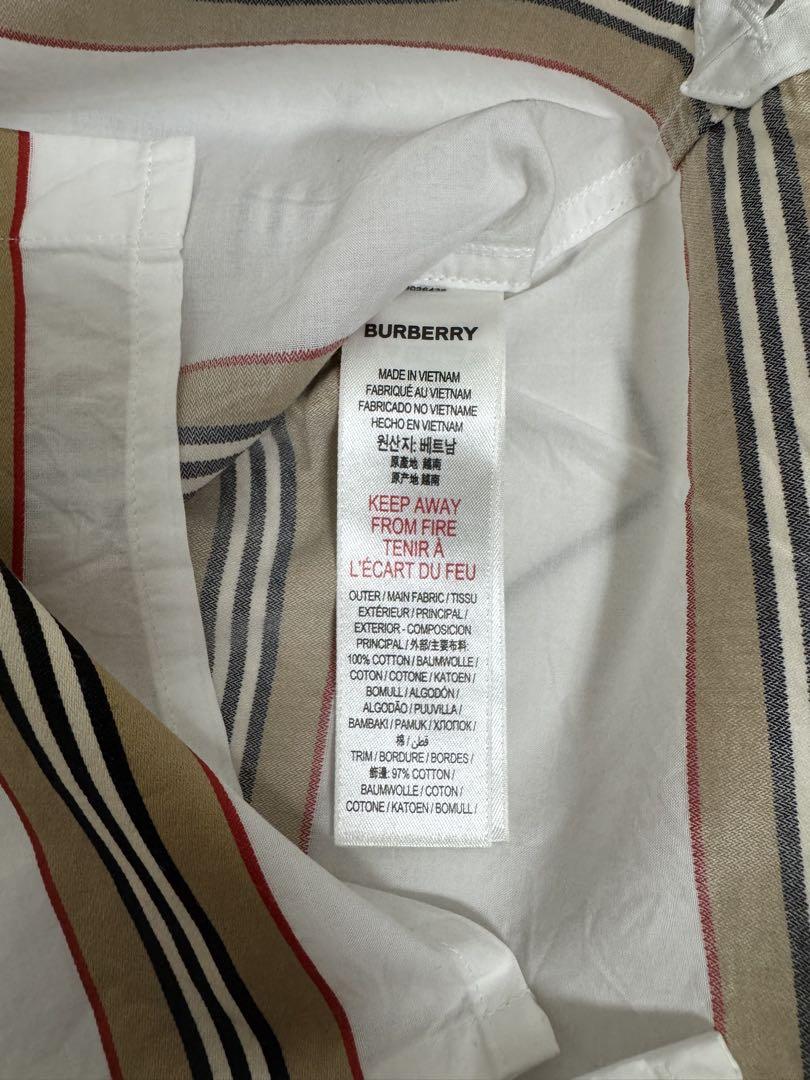【美品】BURBERRY ストライプ 長袖シャツ 98cm 3Y チェック