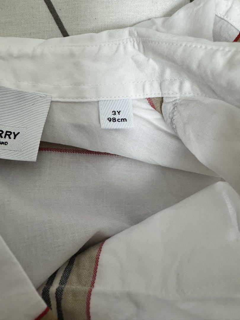 【美品】BURBERRY ストライプ 長袖シャツ 98cm 3Y チェック