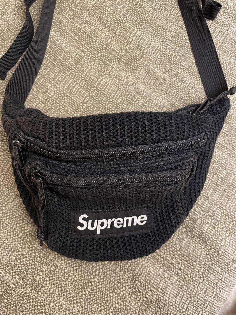 Supreme ボディバッグ 黒 コットン3ポケット
