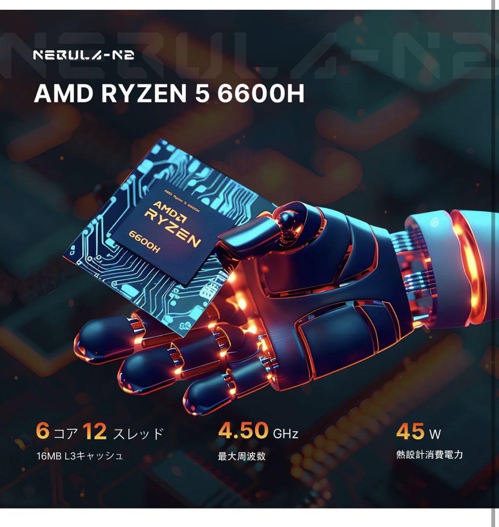 ミニPC ORIGIMAGIC N2 Ryzen 5 6600H 32GB 512GB