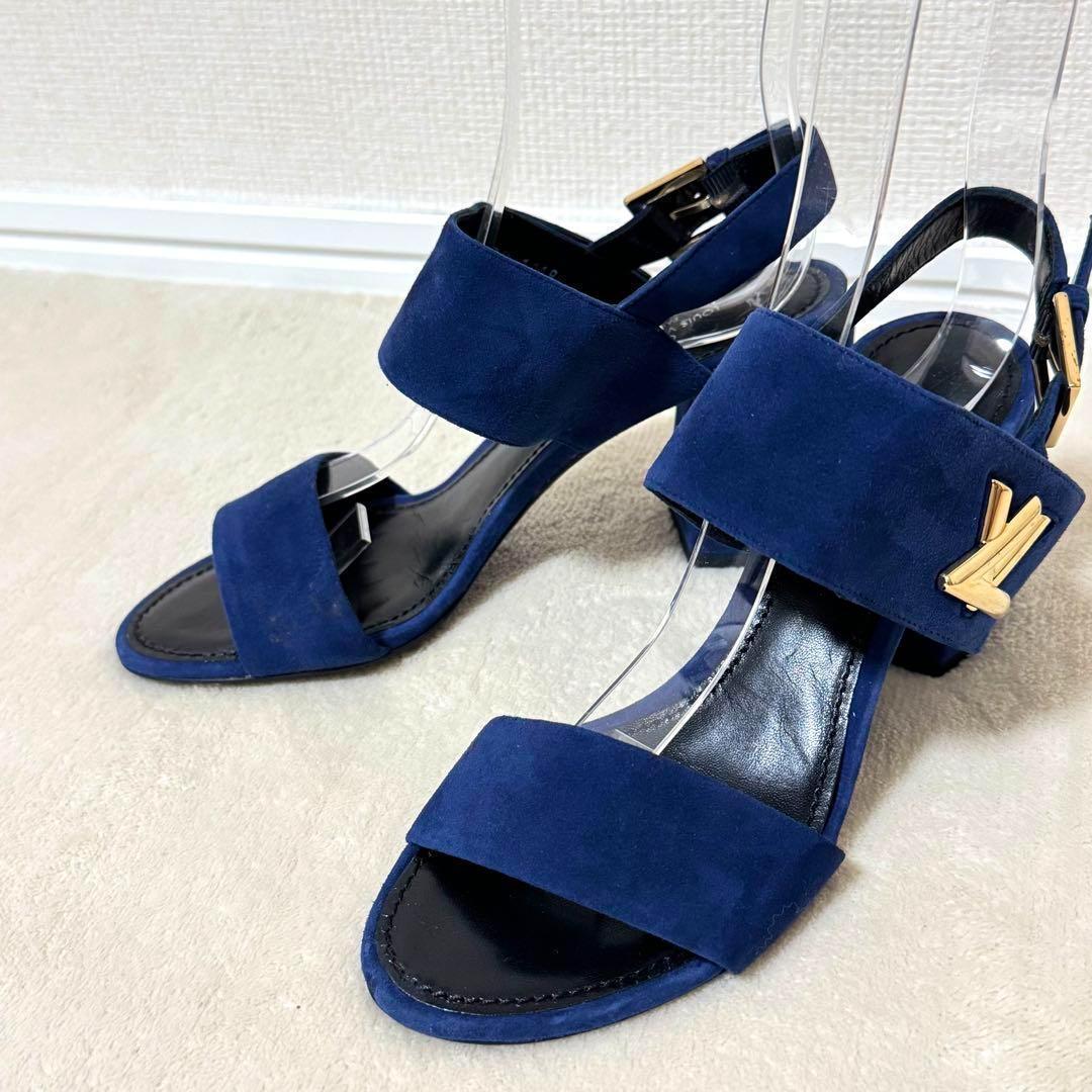美品 ルイヴィトン サンダル スエード 青 LV 26,250円