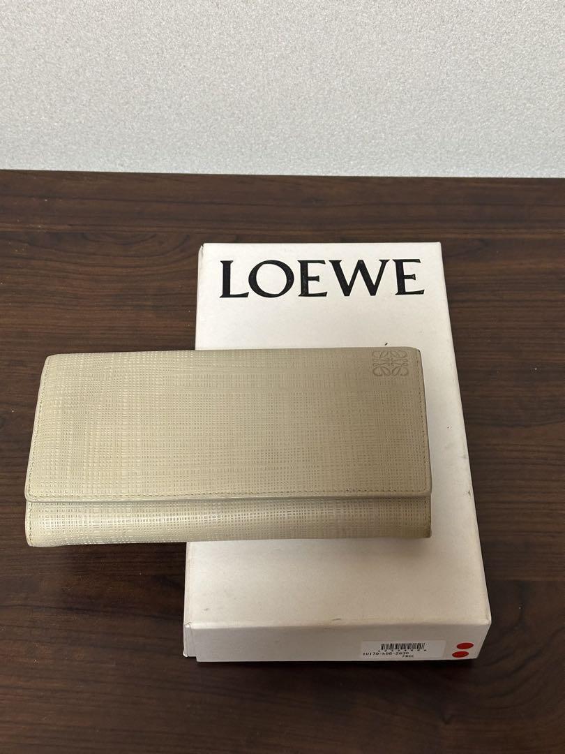 LOEWE ベージュ 二つ折り財布 保存袋・箱付き