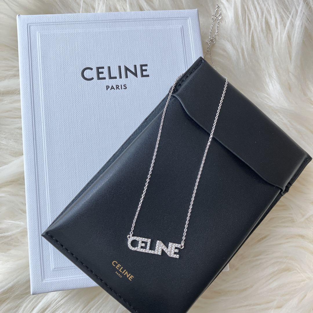 セリーヌ ロゴ　ネックレス　シルバー　CELINE